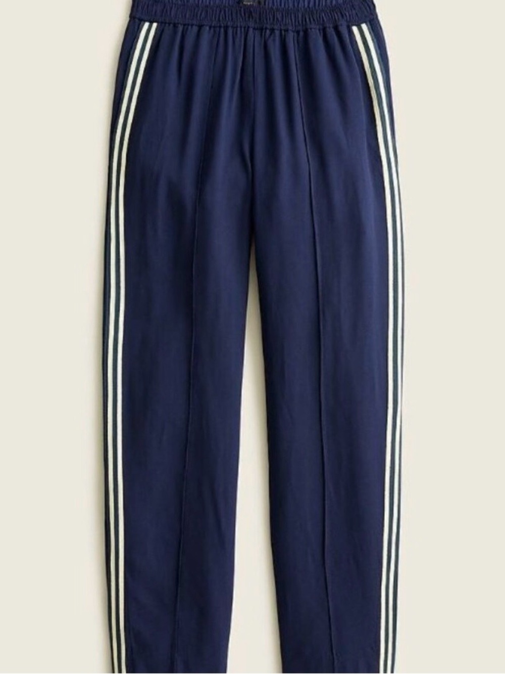 J. Crew Navy Track Pants with White Side Stripes